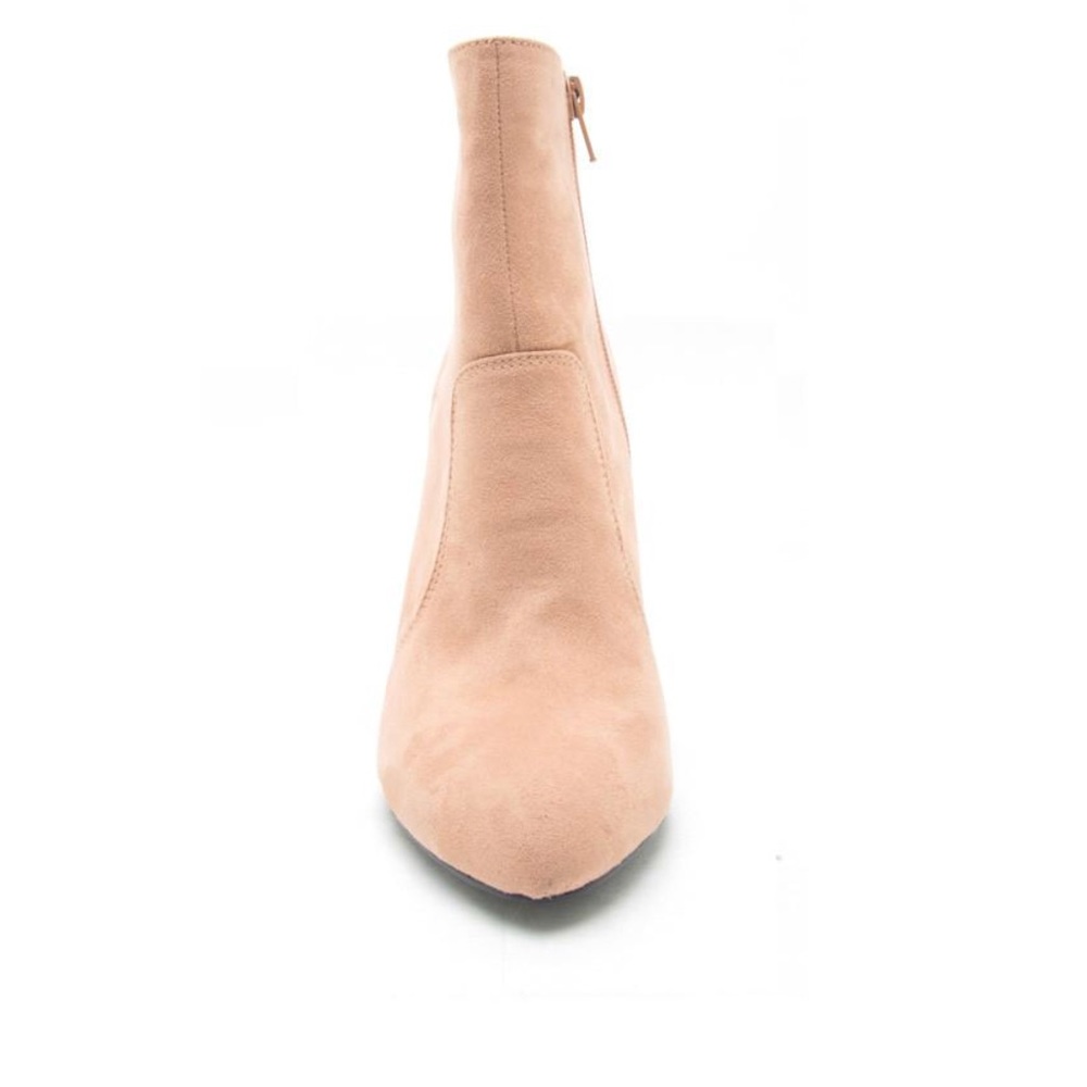 NIB blush suede ankle boots clear block heel - Picture 3 of 4